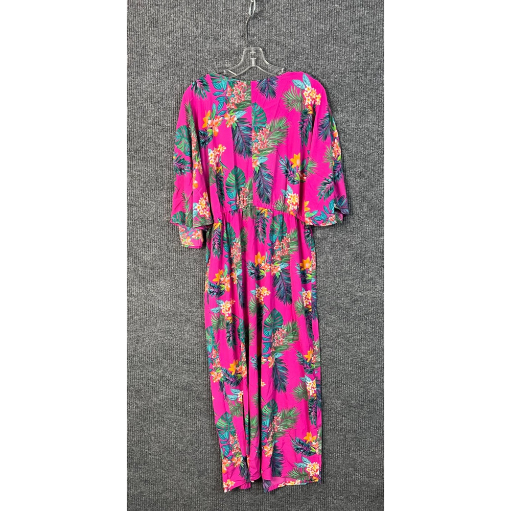 Belle Beach Kim Gravel Cover Up Womens M/L Pink Floral Tropical Resort Cruise - Picture 8 of 12